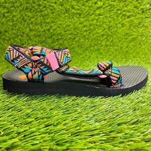 Teva Original Universal Womens Size 6 Pink Black Beach Outdoor Hiking Sandals